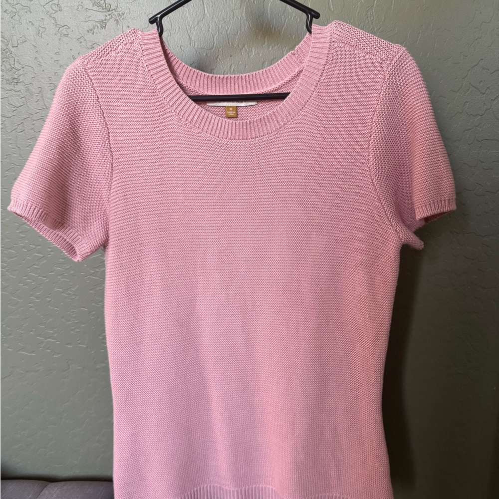 Pink Short Sleeve Knit Top